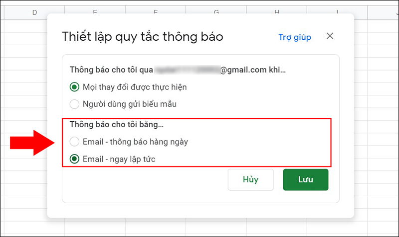 Chọn số lần th&ocirc;ng b&aacute;o